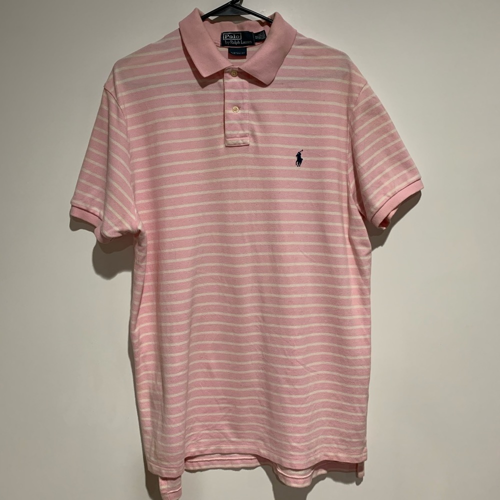 Ralph Lauren polo Pink and white striped  shirt